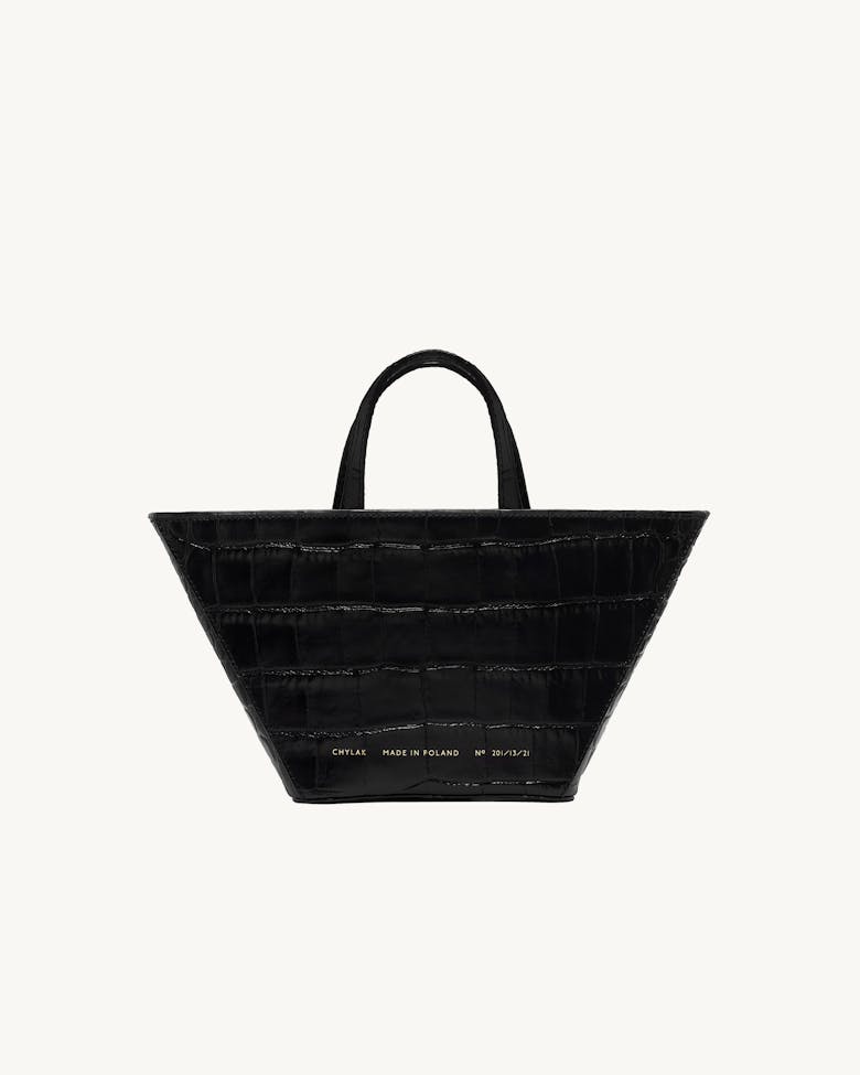 Trapeze Bag “glossy black crocodile”