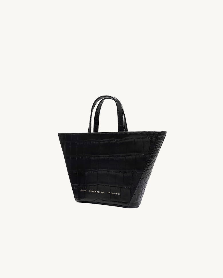 Trapeze Bag “glossy black crocodile”