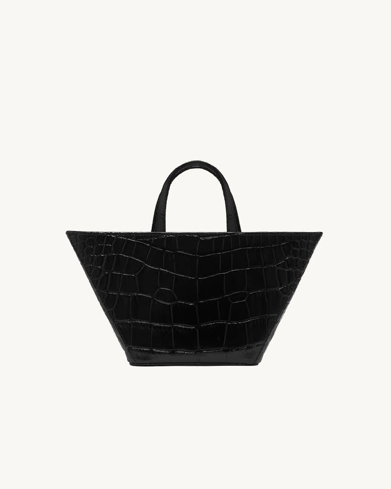 Trapeze Bag “glossy black crocodile”