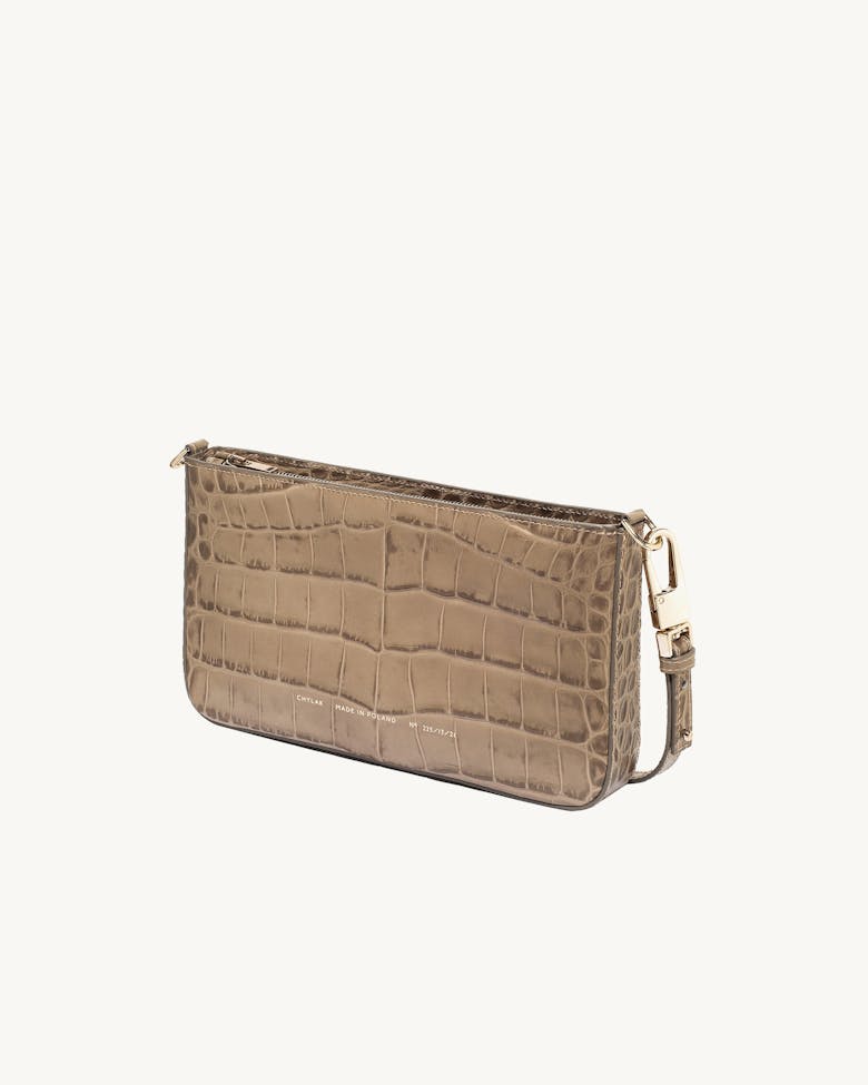 Underarm Bag “beige crocodile”