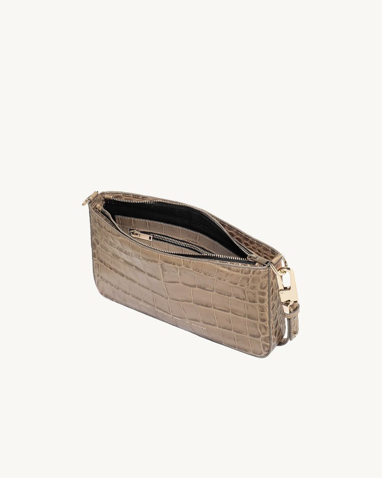Underarm Bag “beige crocodile”