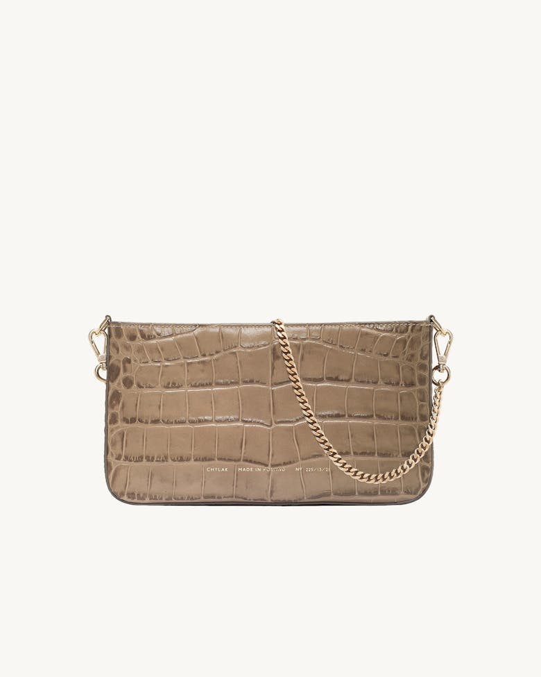Underarm Bag “beige crocodile”