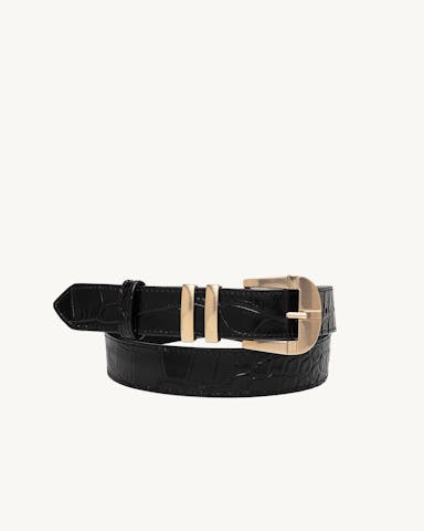 “Vintage” Belt “glossy black crocodile” 