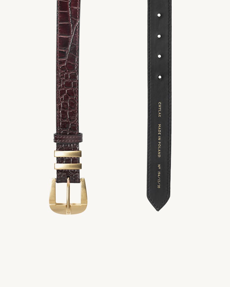 “Vintage” Belt “glossy brown crocodile” 