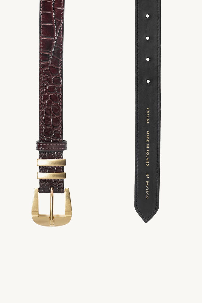 “Vintage” Belt “glossy brown crocodile”