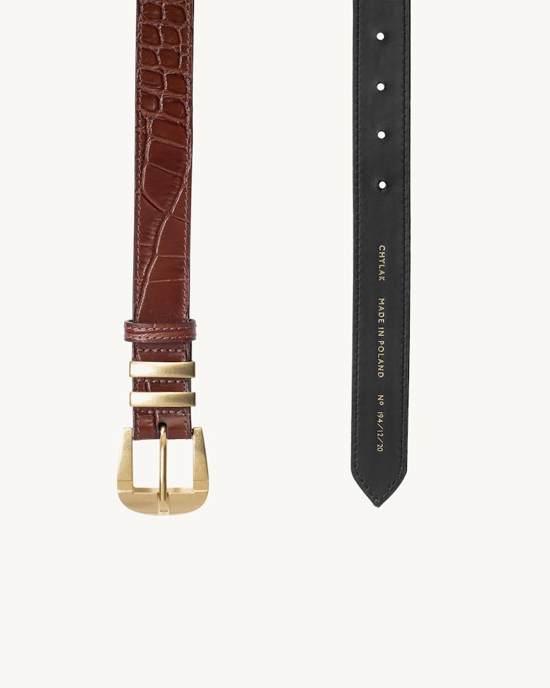 “Vintage” Belt “glossy caramel crocodile” 