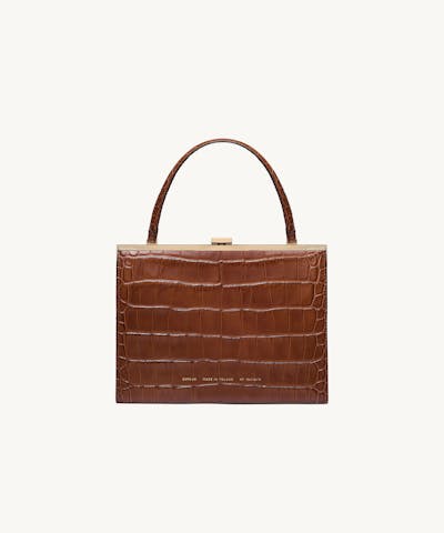 “Vintage” Clasp Bag “glossy caramel crocodile”