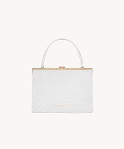 “Vintage” Clasp Bag “white ostrich” 