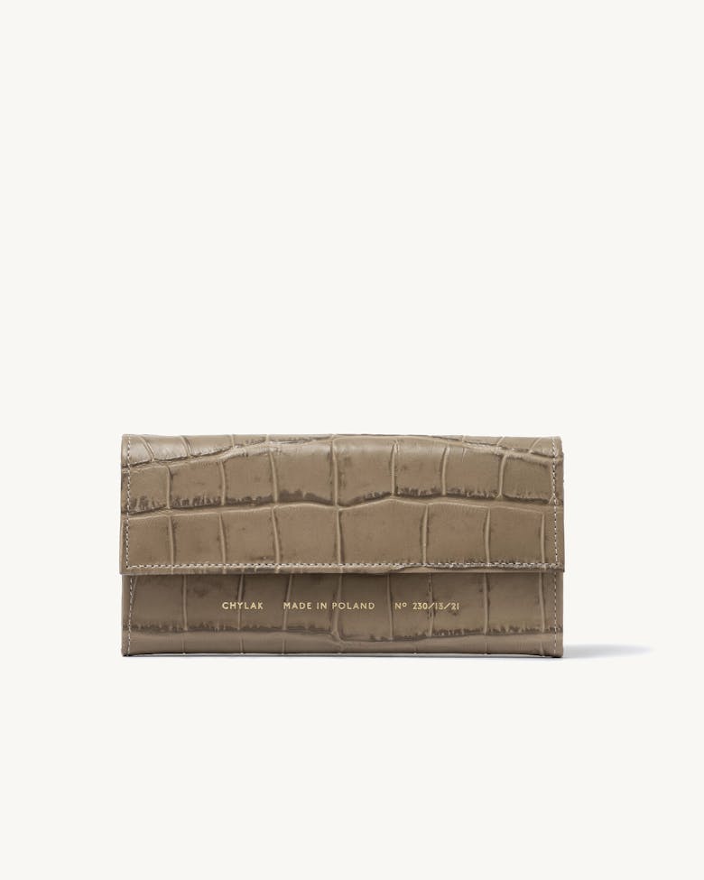 Flap Wallet “beige crocodile” 