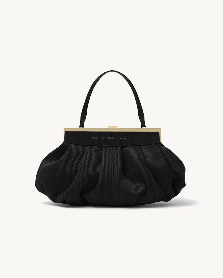 Dumpling Clasp Bag Moiré Black 