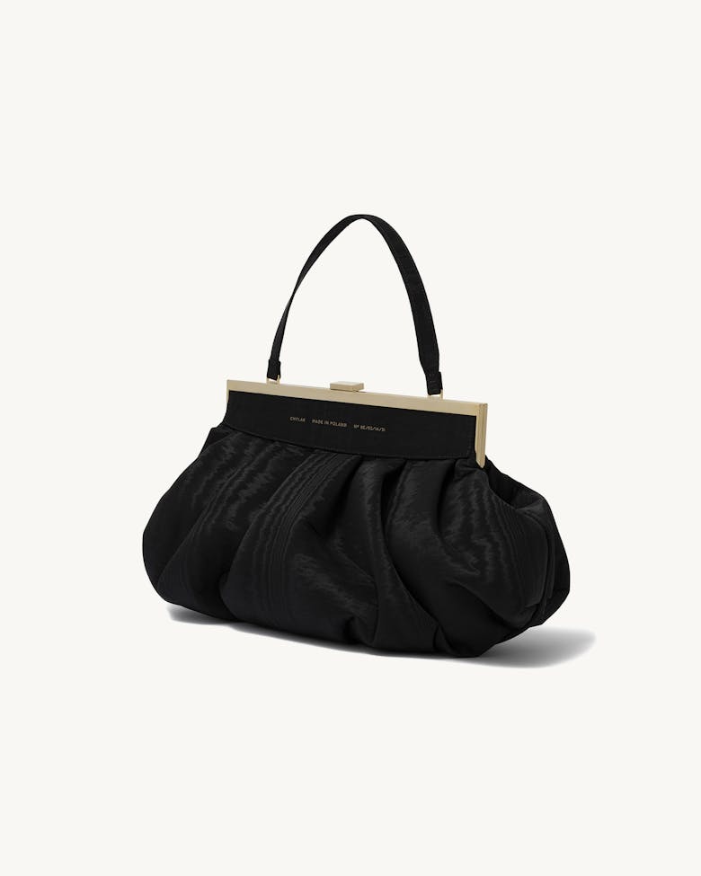 Dumpling Clasp Bag Moiré Black 
