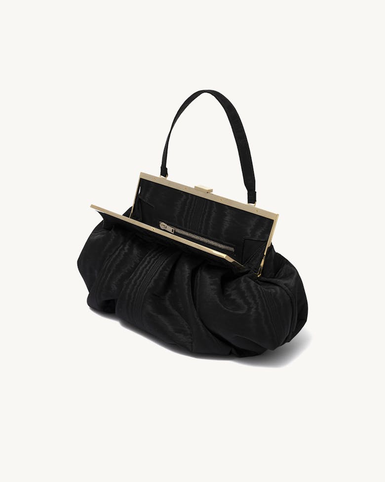 Dumpling Clasp Bag Moiré Black 