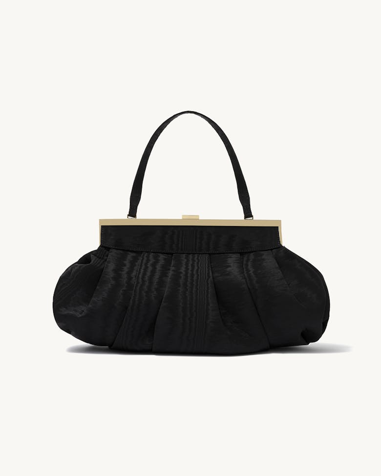 Dumpling Clasp Bag Moiré Black 