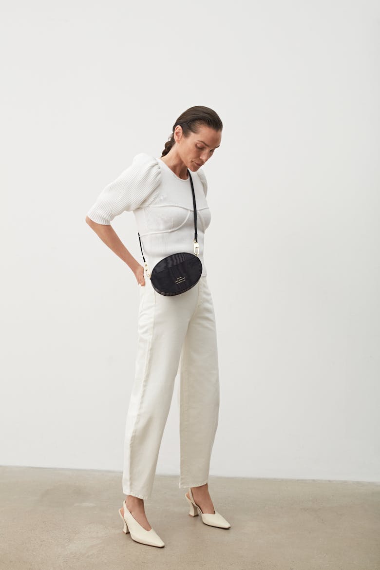 Ellipse Shoulder Bag Moiré Black