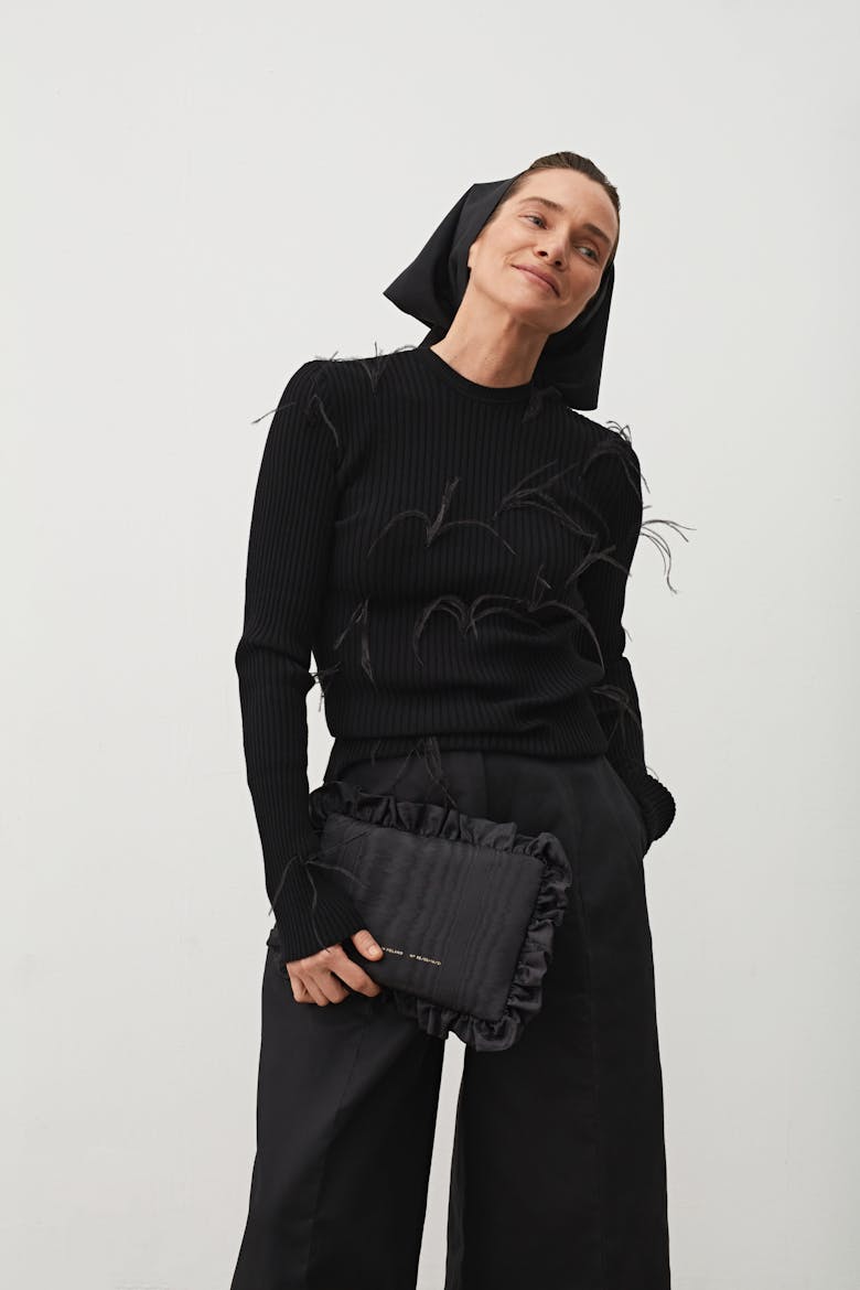 Pillow Clutch Moiré Black