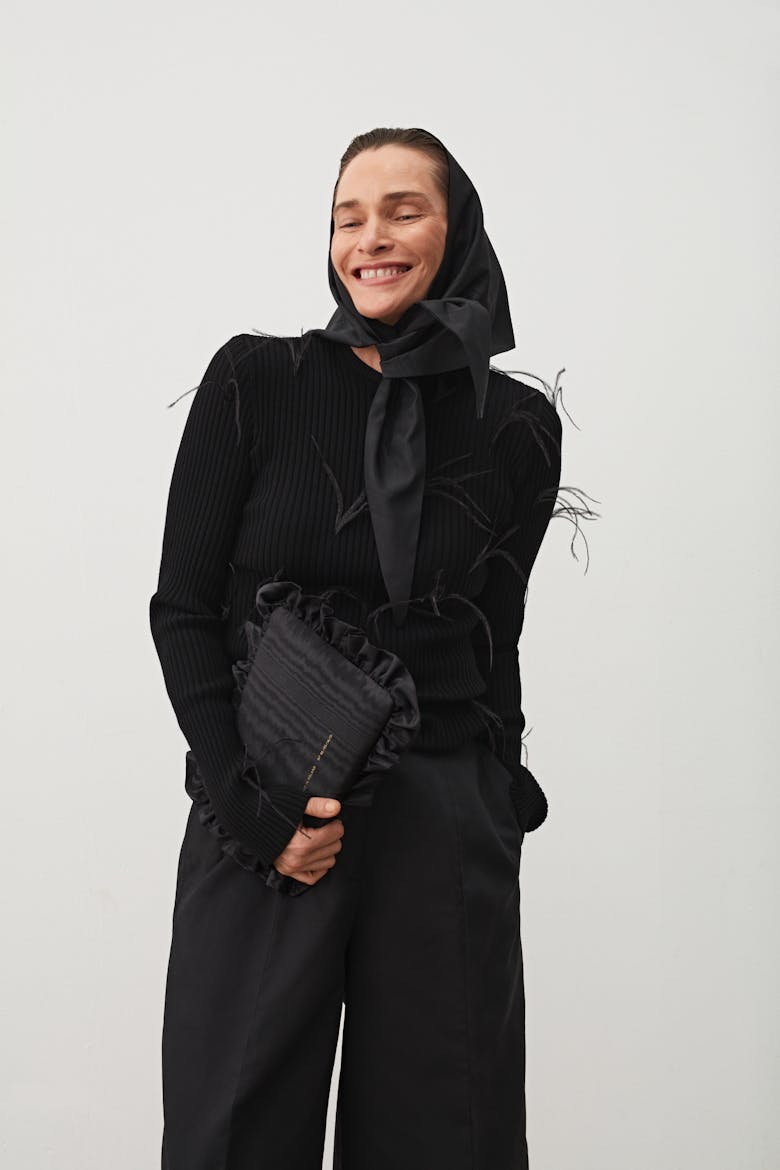 Pillow Clutch Moiré Black