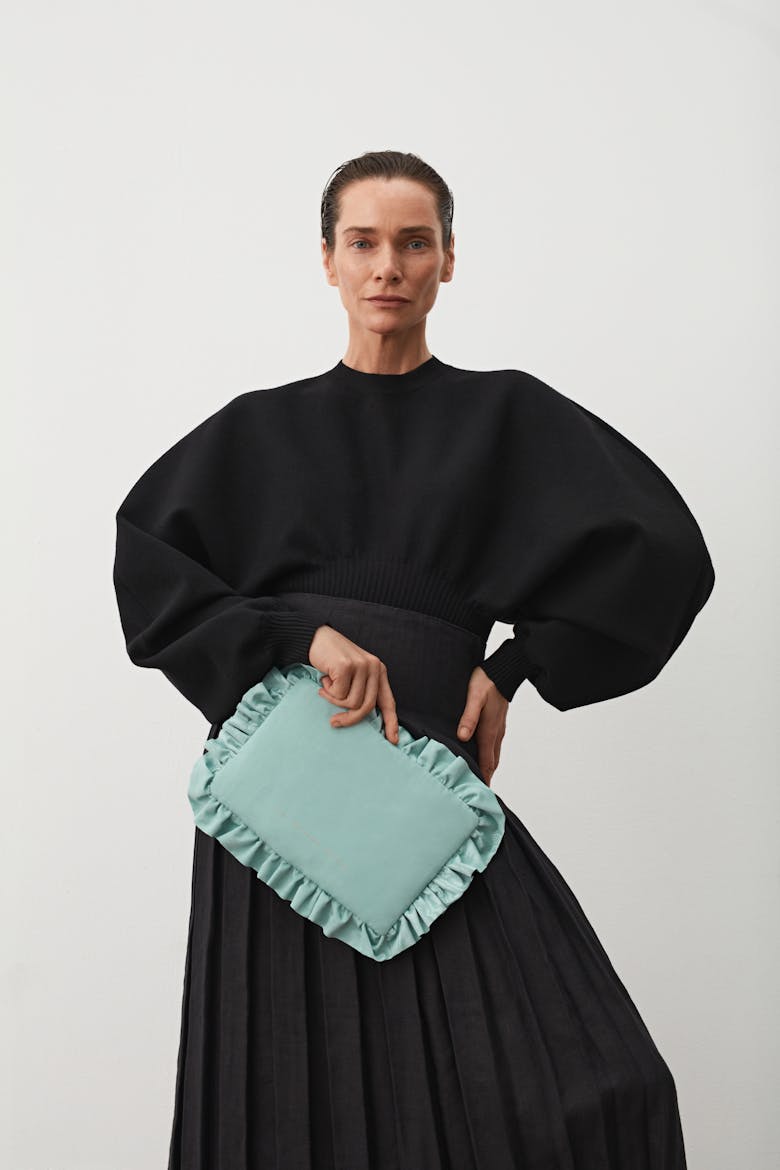 Pillow Clutch Moiré Blue