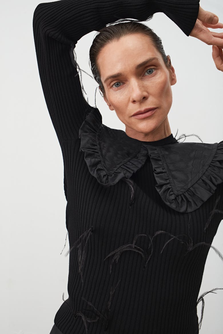 Square Collar Moiré Black