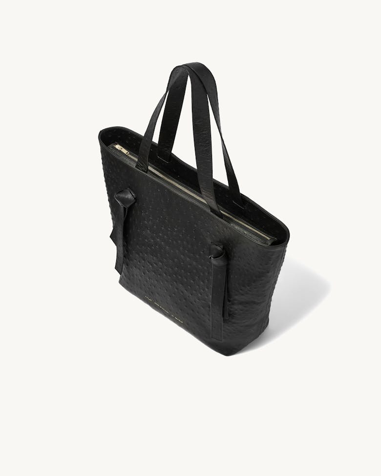 Knot Shopper Bag “black ostrich”