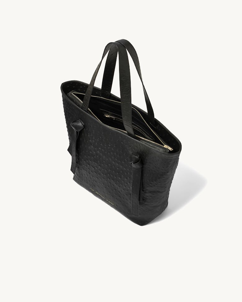Knot Shopper Bag “black ostrich”