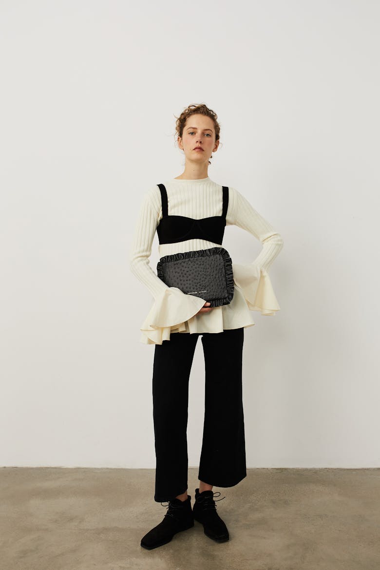 Pillow Clutch “black ostrich”