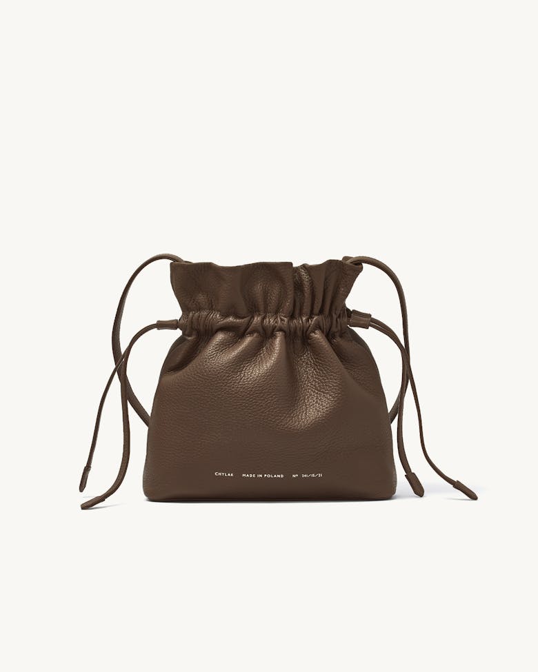 Soft Drawstring Bucket Bag “Café-Au-Lait”