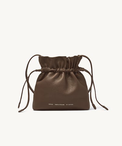 Soft Drawstring Bucket Bag “Café-Au-Lait”