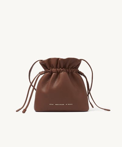 Soft Drawstring Bucket Bag Caramel