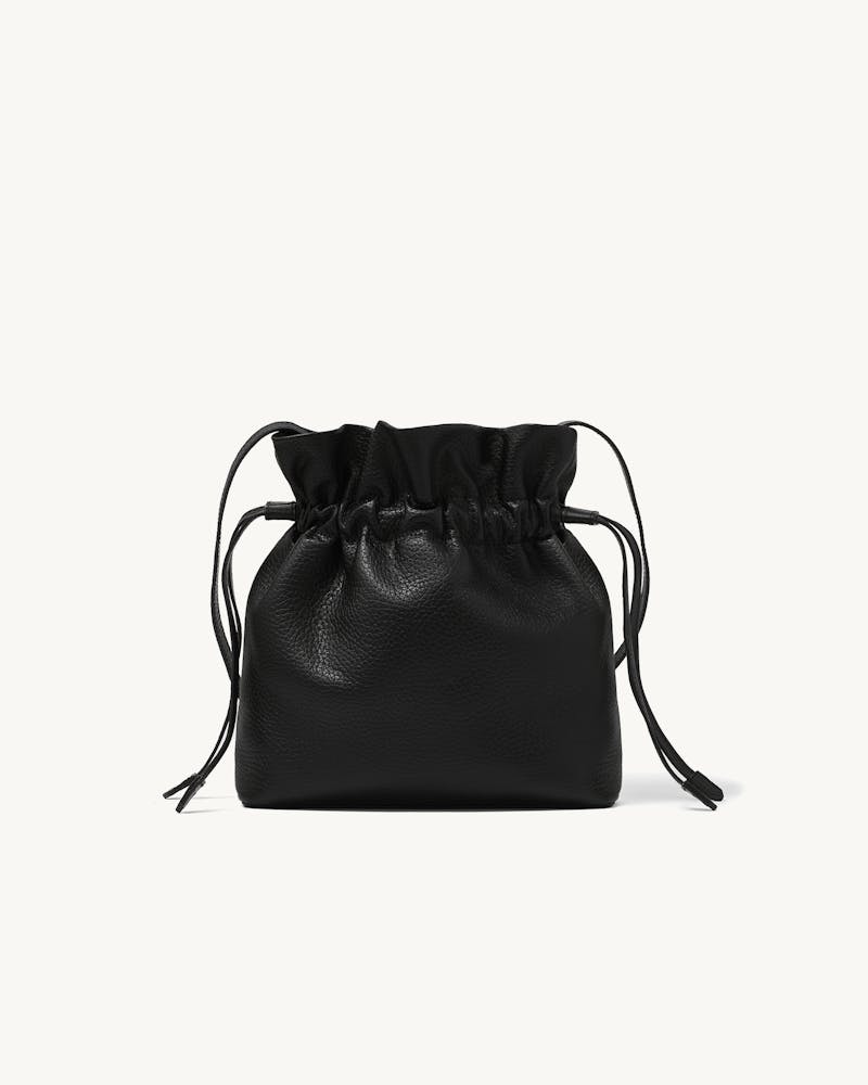 Soft Drawstring Bucket Bag Black - Chylak