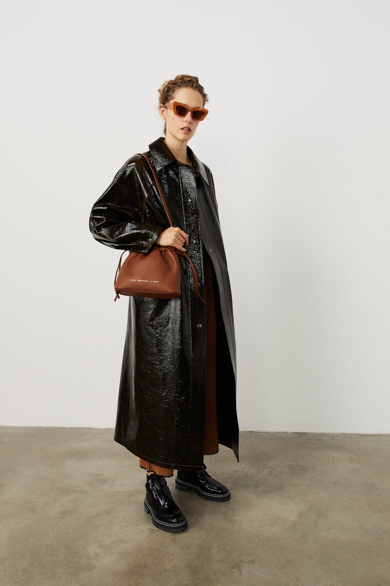 Soft Drawstring Bucket Bag Caramel