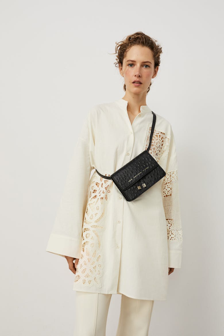 Mini Belt Bag “black ostrich”