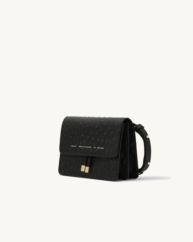 Mini Belt Bag “black ostrich”