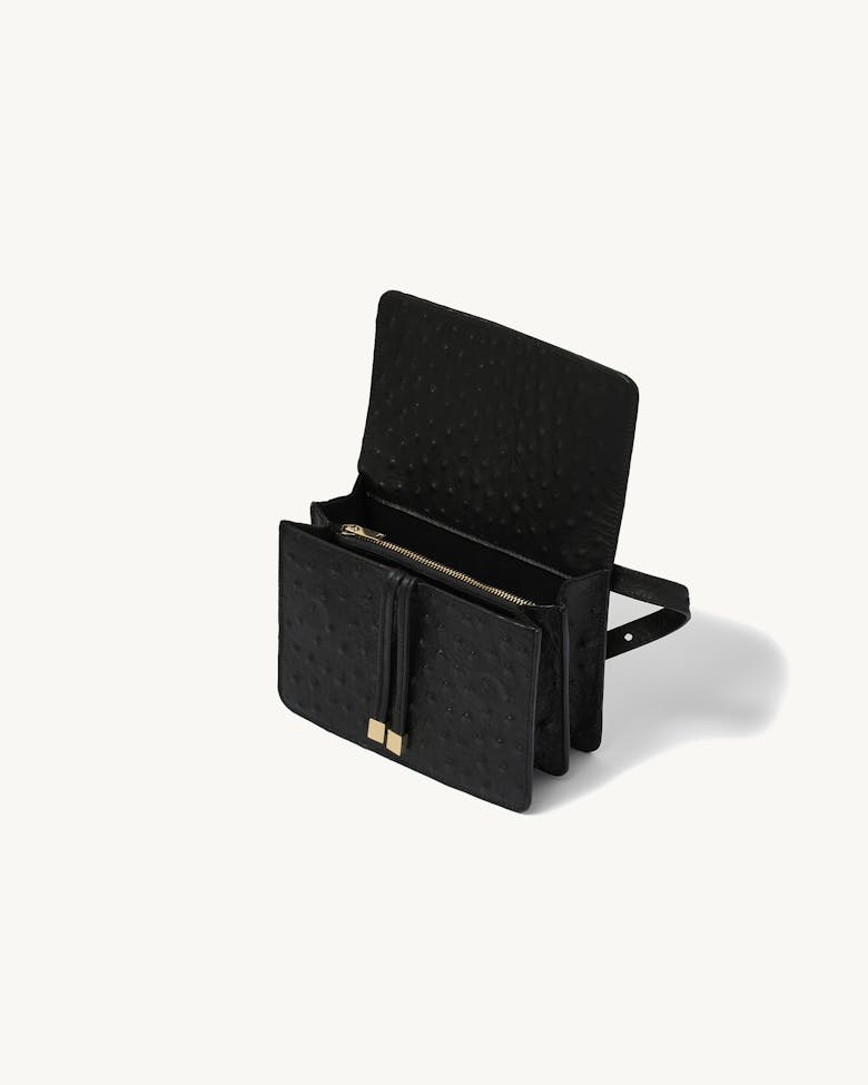 Mini Belt Bag “black ostrich”