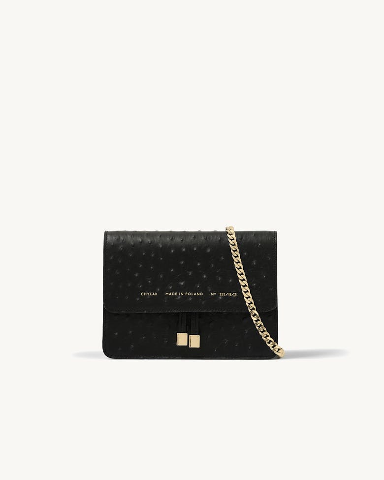 Mini Belt Bag “black ostrich”