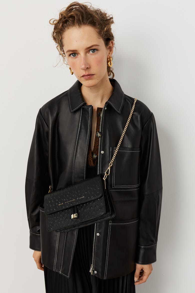 Shoulder Bag “black ostrich”