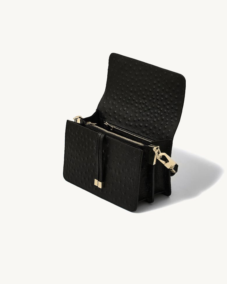 Shoulder Bag “black ostrich”