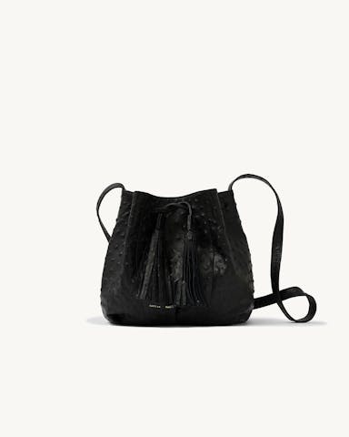 Small Bucket Bag “black ostrich”