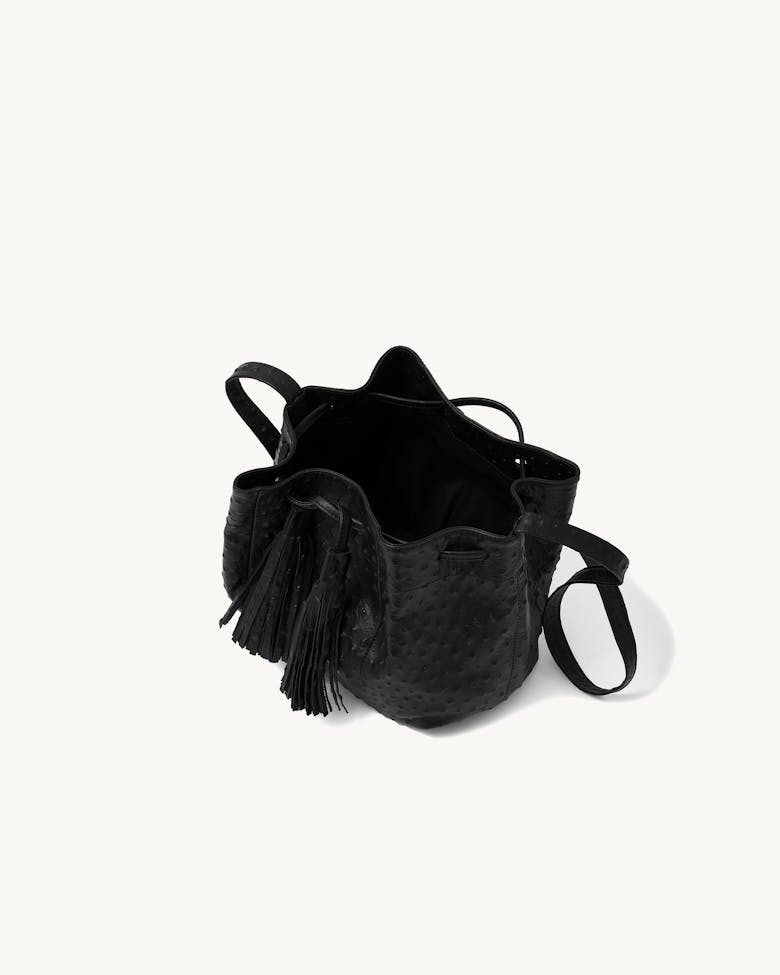 Small Bucket Bag “black ostrich”