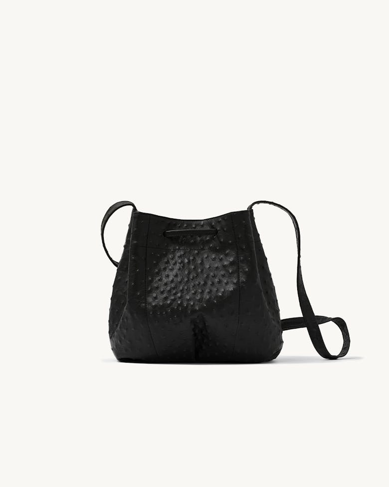 Small Bucket Bag “black ostrich”
