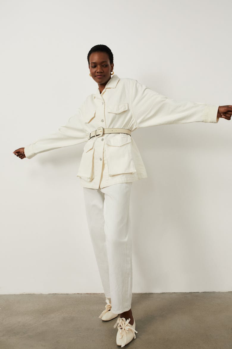  Pasek ze Skórzaną Klamrą kremowy