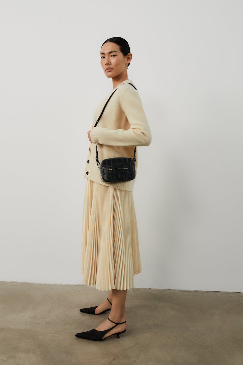 Camera Bag “glossy black crocodile”