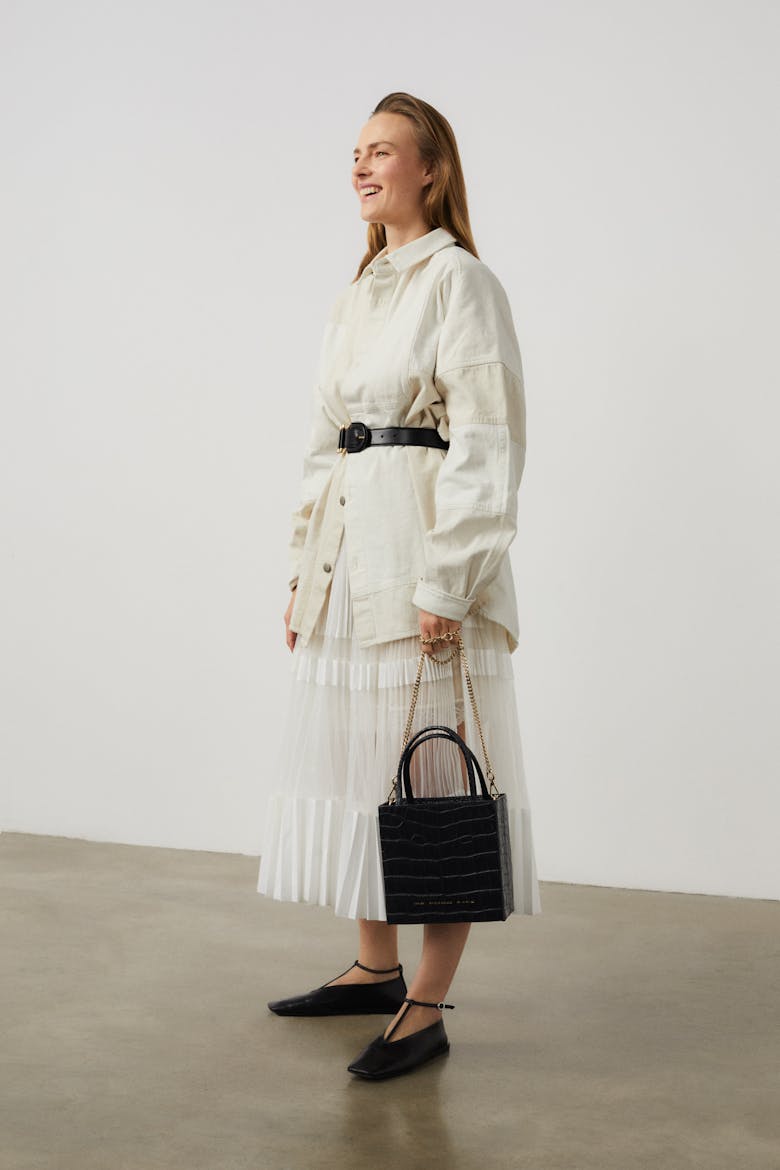 Square Bag “glossy black crocodile”