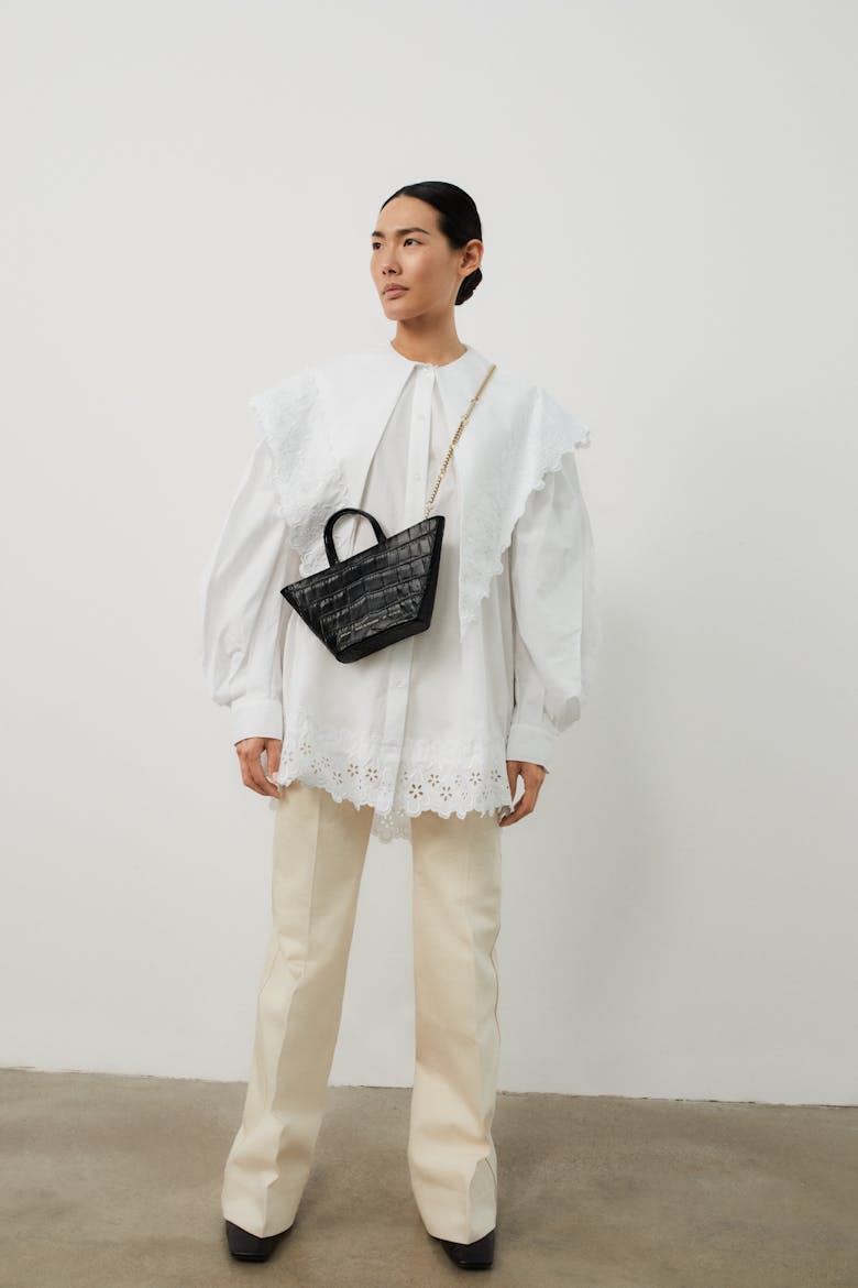 Trapeze Bag “glossy black crocodile”