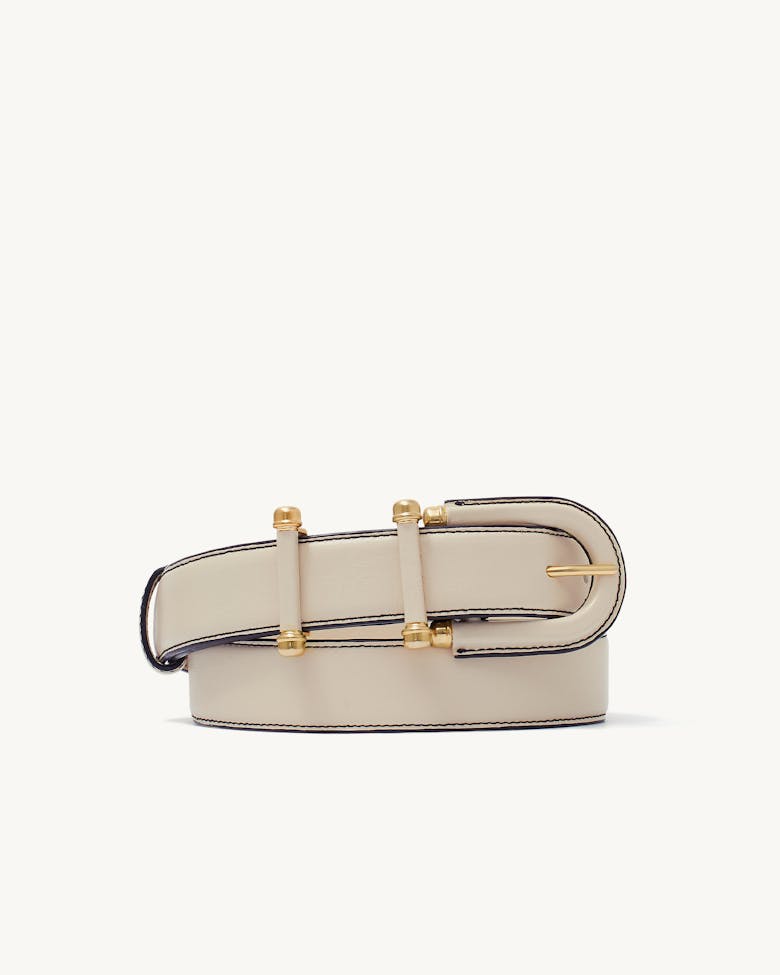 Horseshoe Buckle Belt Cream