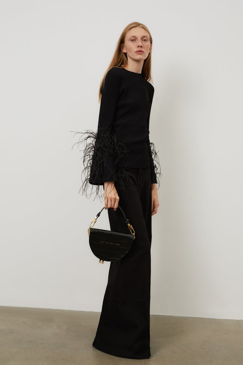 Mini Strap “glossy black crocodile”