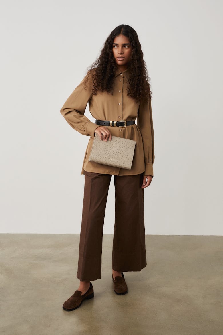 Mini Tote “beige ostrich” 