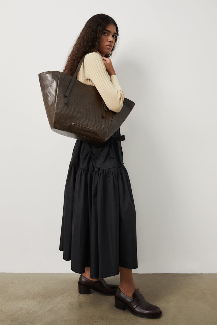 Tie Tote Bag tobacco Lizard Chylak tie-tote-bag-tobacco-lizard-chylak