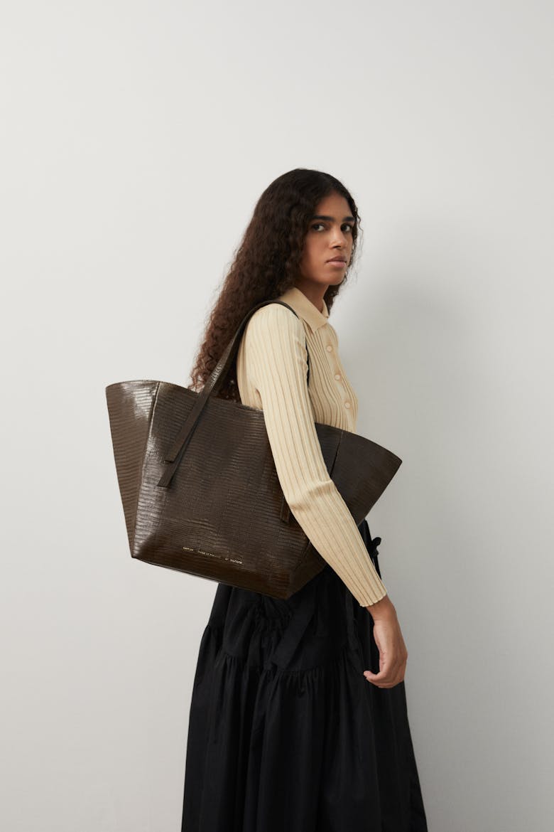 Tie Tote Bag “tobacco lizard”