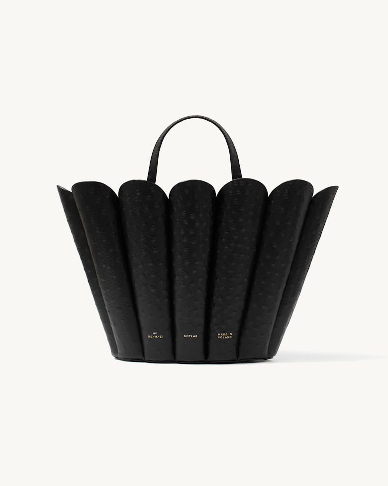 Shell Bag “black ostrich”