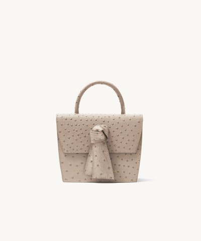 Box Knot Bag “beige ostrich”